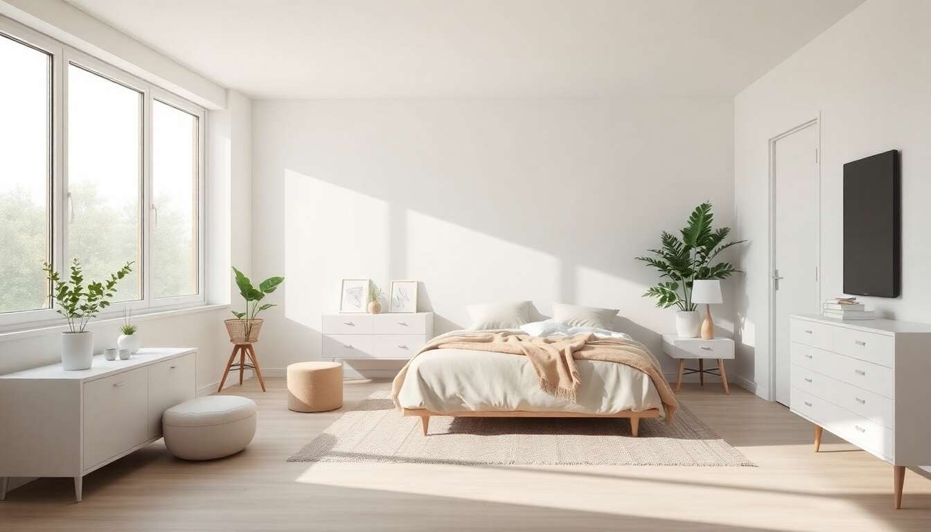Design de chambre minimaliste : une oasis de sérénité