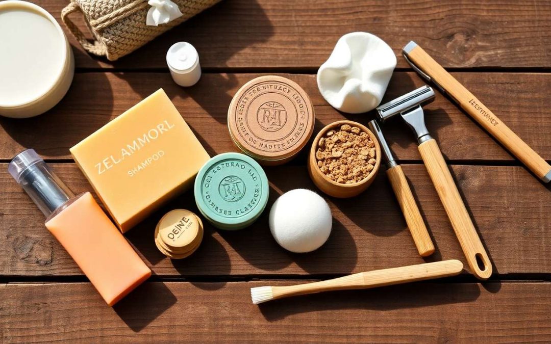 Cosmétiques solides et accessoires zéro déchet pour voyager léger