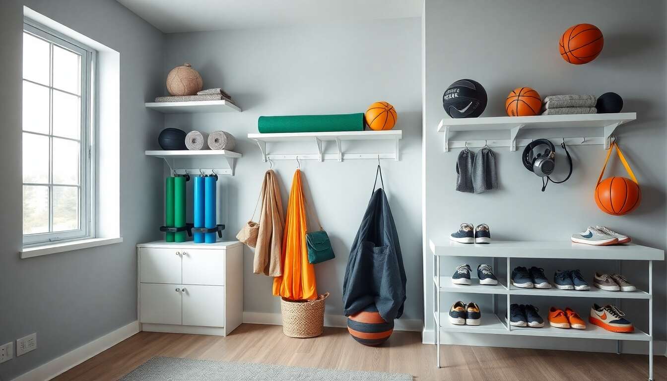Astuces pour ranger les accessoires de sport dans des espaces réduits
