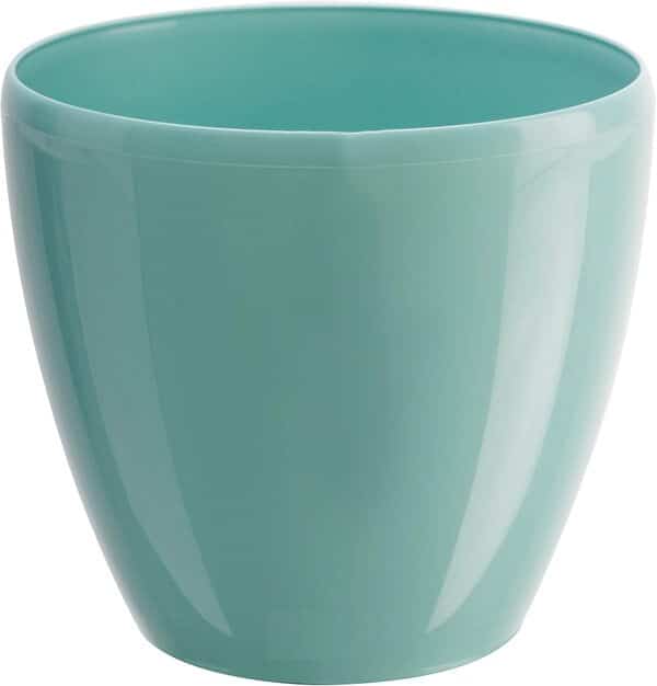 DECOPOTS - Lot de 3 pots de fleurs à arrosage automatique - Pot de fleurs décoratif intérieur/extérieur avec cartouche de drainage et indicateur de niveau d'eau (20,1 cm, jade)