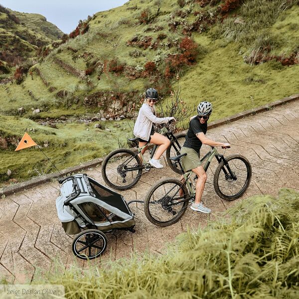 ABC Design Remorque de vélo 3 en 1 avec 2 sièges confortables et roues pneumatiques