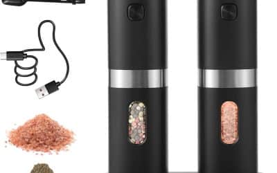 Test du moulin à poivre et à sel électrique Syaws avec station de charge USB et LED bleue