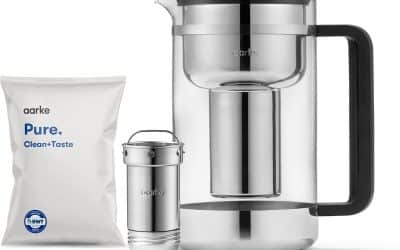 Test de la carafe filtrante Aarke Purifier 2.8L en verre et inox