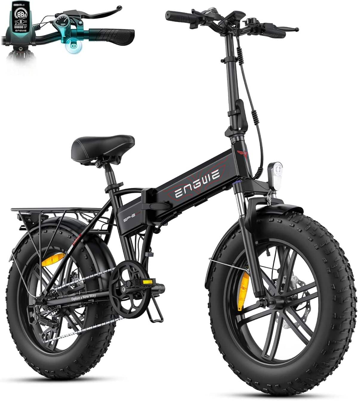 Vélo Électrique Pliable ENGWE T14 - 48V 10Ah, Autonomie 30-70km, Pneus Pleins 14", Double Amortisseur