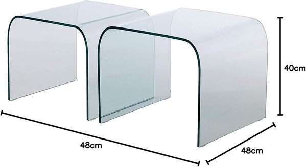 IMAGO FACTORY Duo | Tables en Verre - Tables Basses Transparent, Tables de Salon Basses, Meubles de Salon en Verre, Design Moderne, Made in Italy