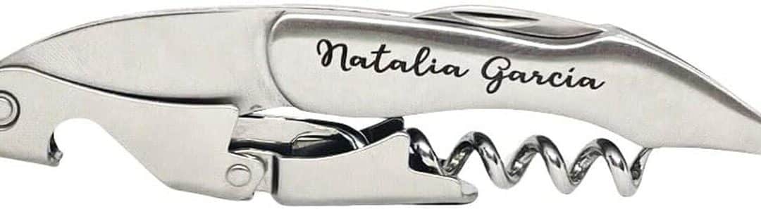 Test du tire-bouchon professionnel personnalisé Regalo Gravé