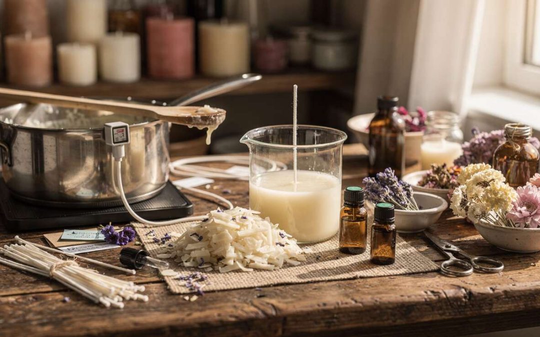 Tuto : fabriquer une bougie parfumée aux fleurs séchées