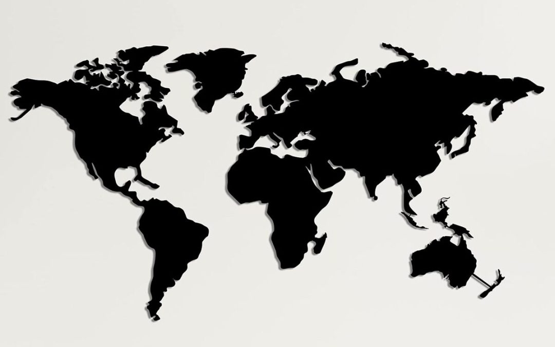 Avis : carte du monde Dekadron en métal 4 pièces