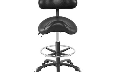 Test du tabouret de selle ergonomique avec support dorsal réglable