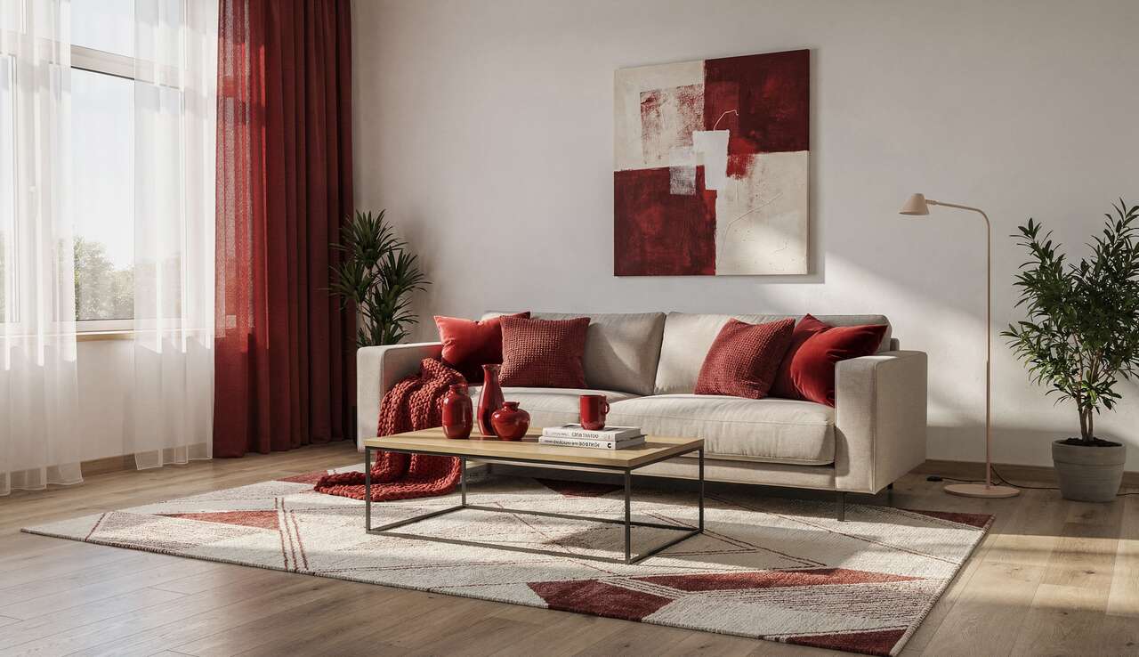 Accessoires et textiles : donner vie &agrave; votre d&eacute;co rouge