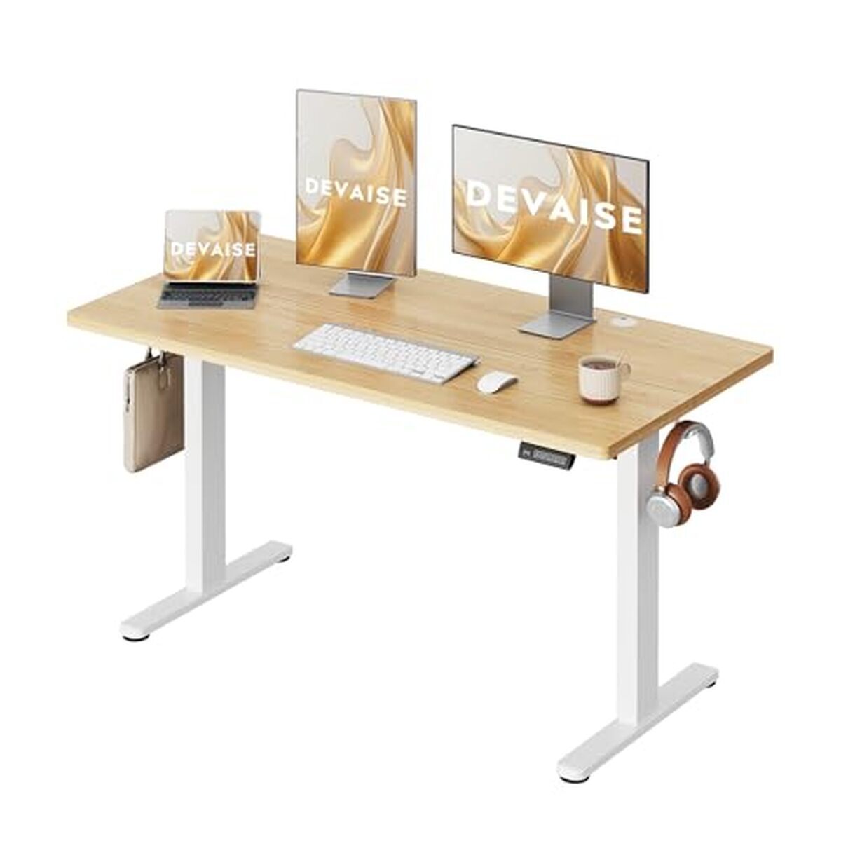 Test du bureau électrique réglable DEVAISE 140x70 cm : ergonomie et polyvalence