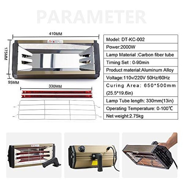 Découvrez comment le sécheur infrarouge 2000W DATOUBOSS (ZJ-KC02) améliore l'application de peinture pour carrosserie avec rapidité et efficacité