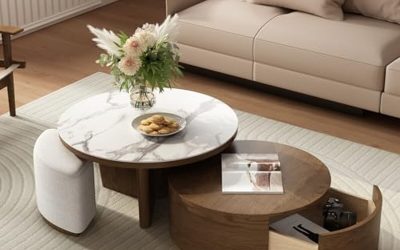 Test des tables basses Lartis en noyer et marbre