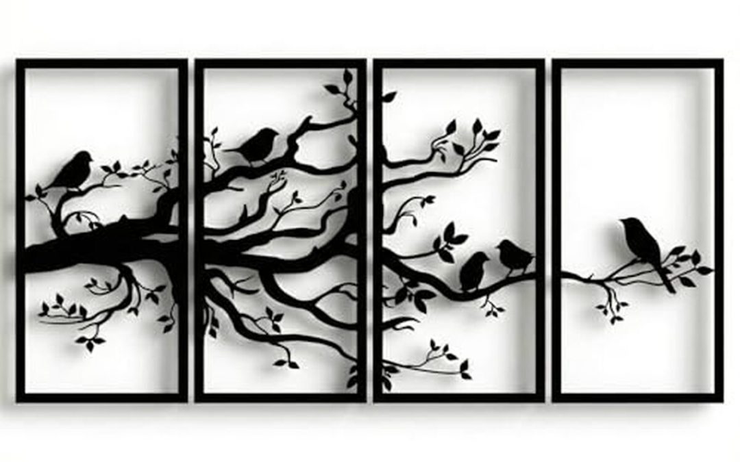 Avis : dekadron arbre de vie mural en métal 4 panneaux