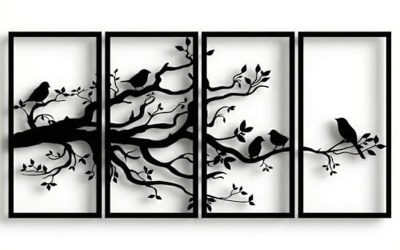Avis : dekadron arbre de vie mural en métal 4 panneaux