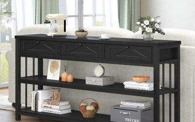 Avis : meuble console 3 tiroirs HSH en bois rustique et métal