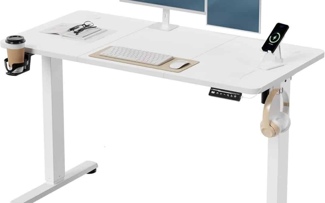 Test du bureau VFU assis-debout électrique 140 x 60 cm Blanc Pro