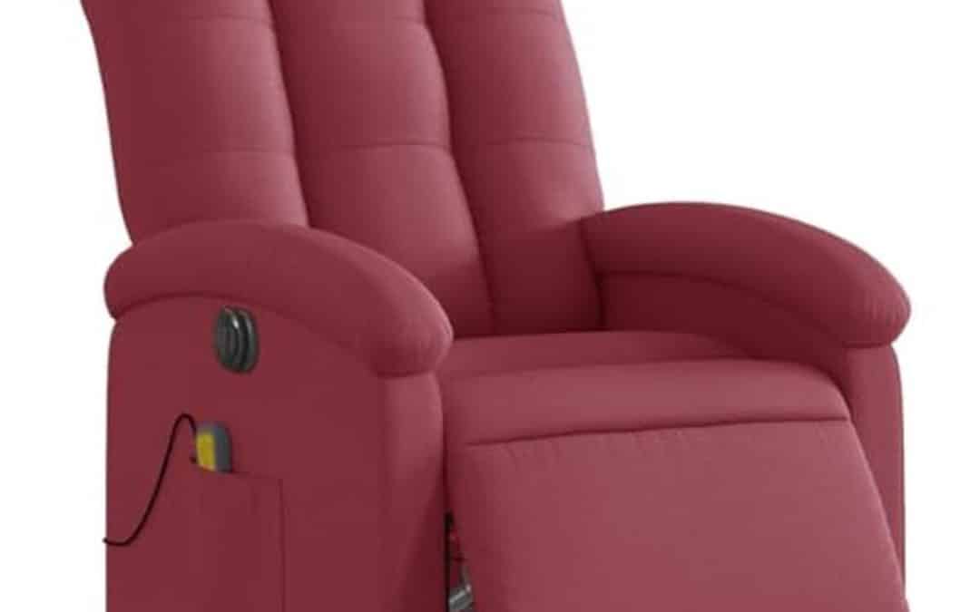 Test : fauteuil de massage vidaXL inclinable moderne en tissu rouge bordeaux
