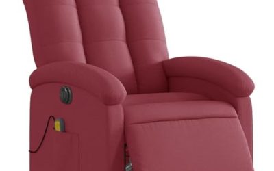 Test : fauteuil de massage vidaXL inclinable moderne en tissu rouge bordeaux