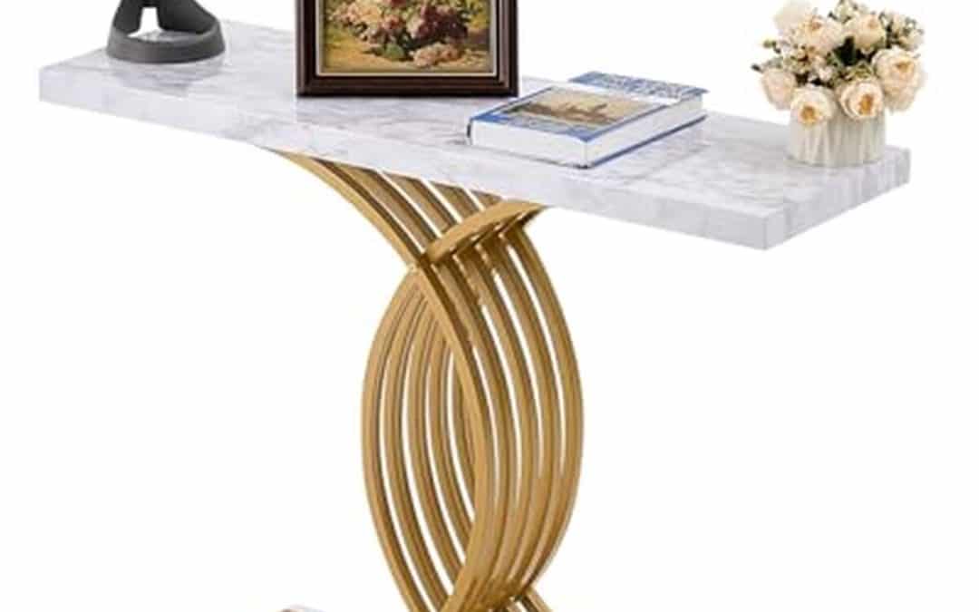 Test : table console VEVOR imitation marbre blanc pour entrée et salon