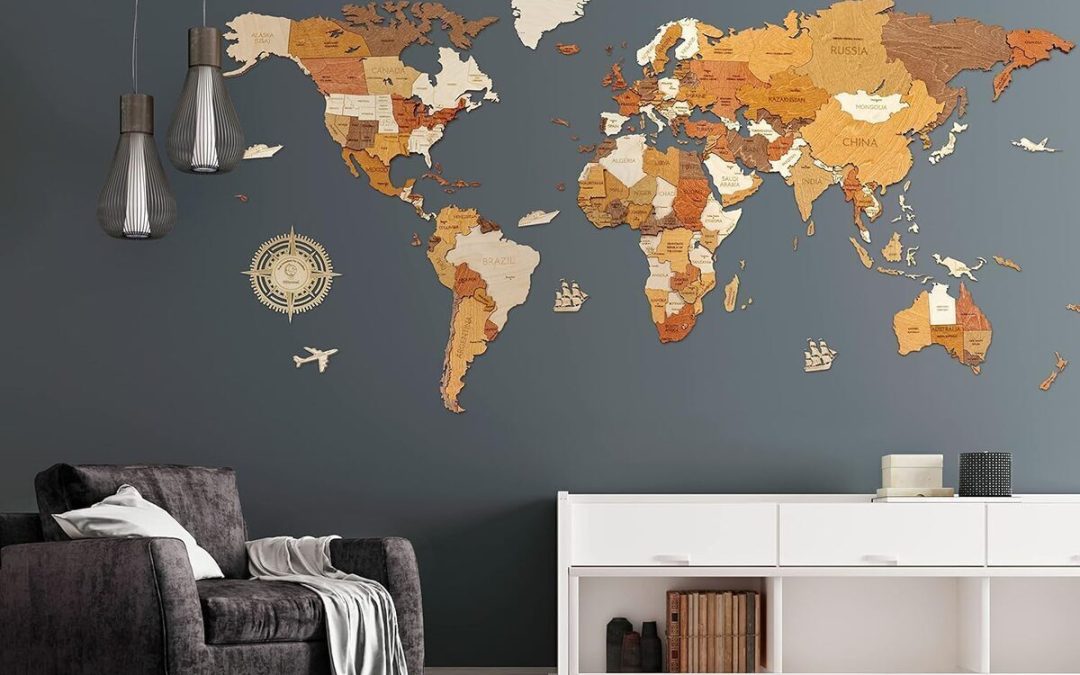 Avis sur la carte du monde en bois 68travel - Effet 3D méga multicolore