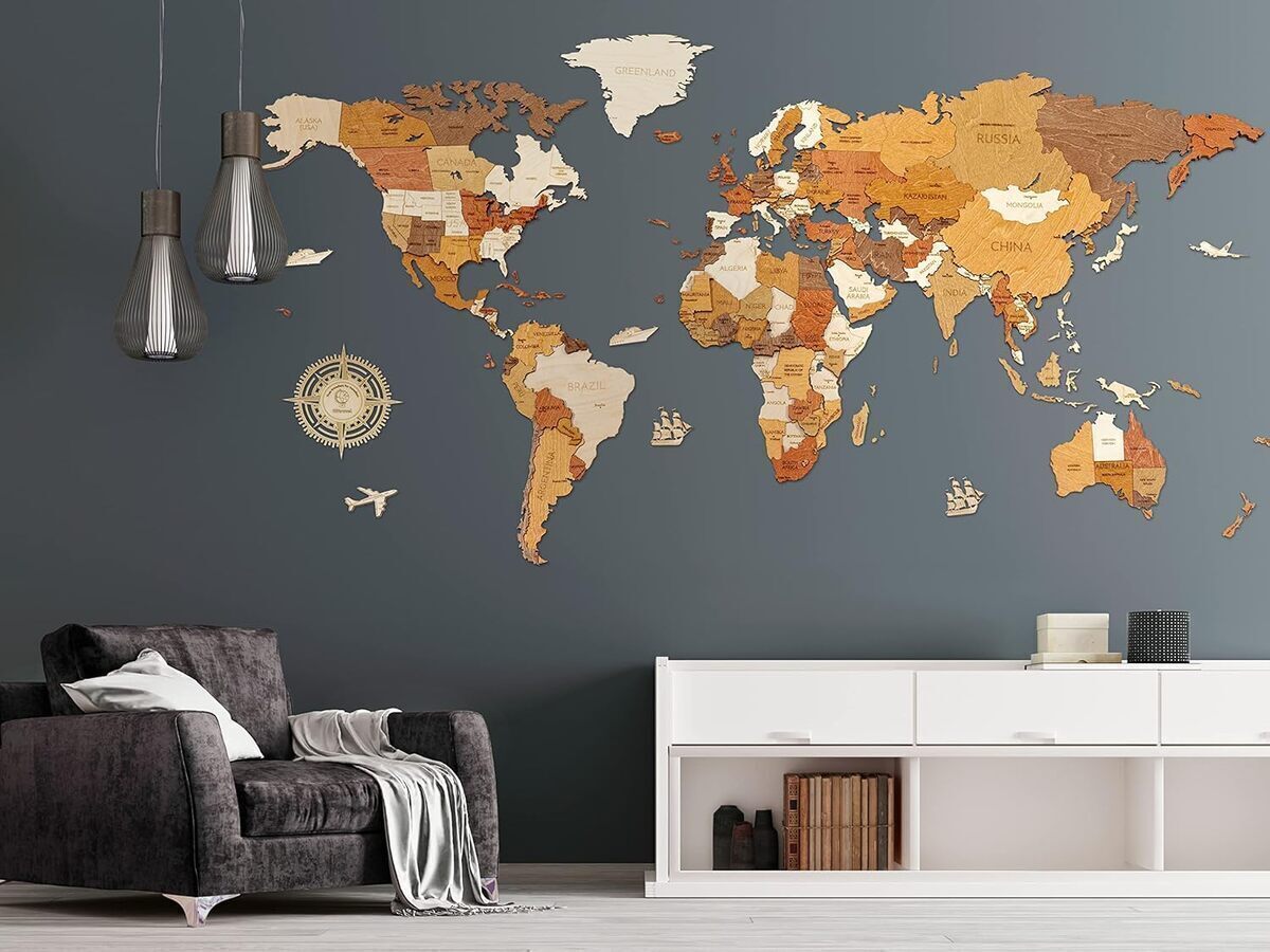 Avis sur la carte du monde en bois 68travel - Effet 3D méga multicolore