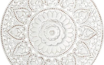Avis sur la décoration murale florale Deco 79 sculptée en bois blanc