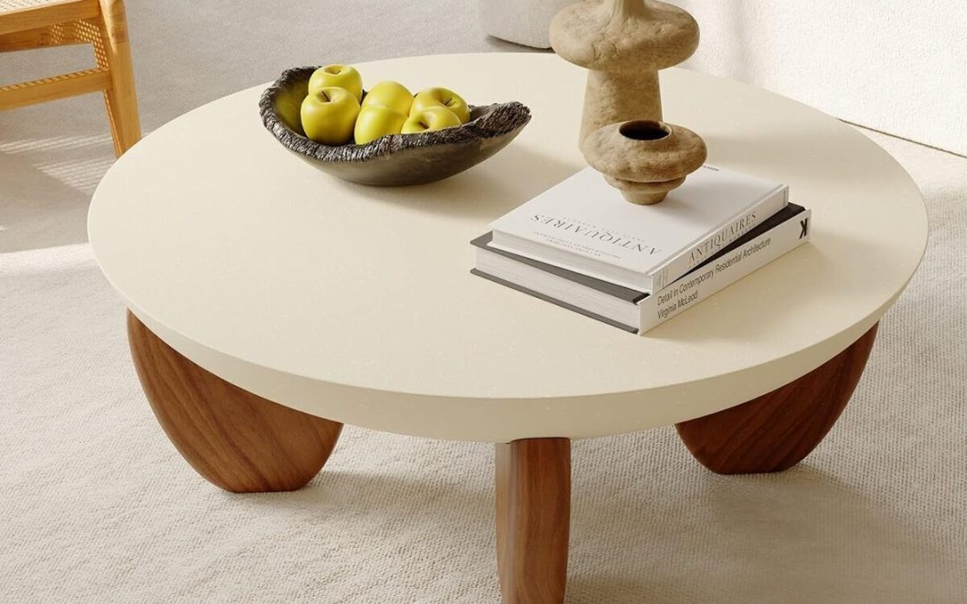 Avis sur la table basse ronde Homary : style et modernité en béton et noyer