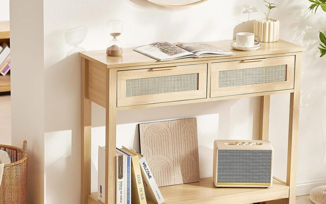 Avis : table console VEVOR en rotin avec rangements