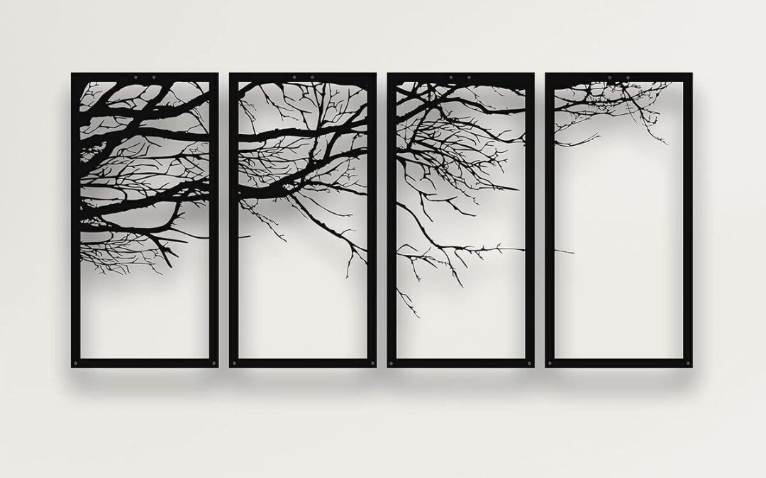 Avis : art mural en métal Dekadron, arbre de vie 4 pièces