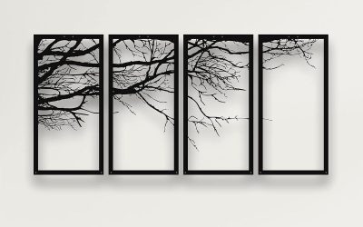 Avis : art mural en métal Dekadron, arbre de vie 4 pièces