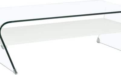 Avis sur la table basse Kelly en verre trempé et laqué blanc de Vente-unique