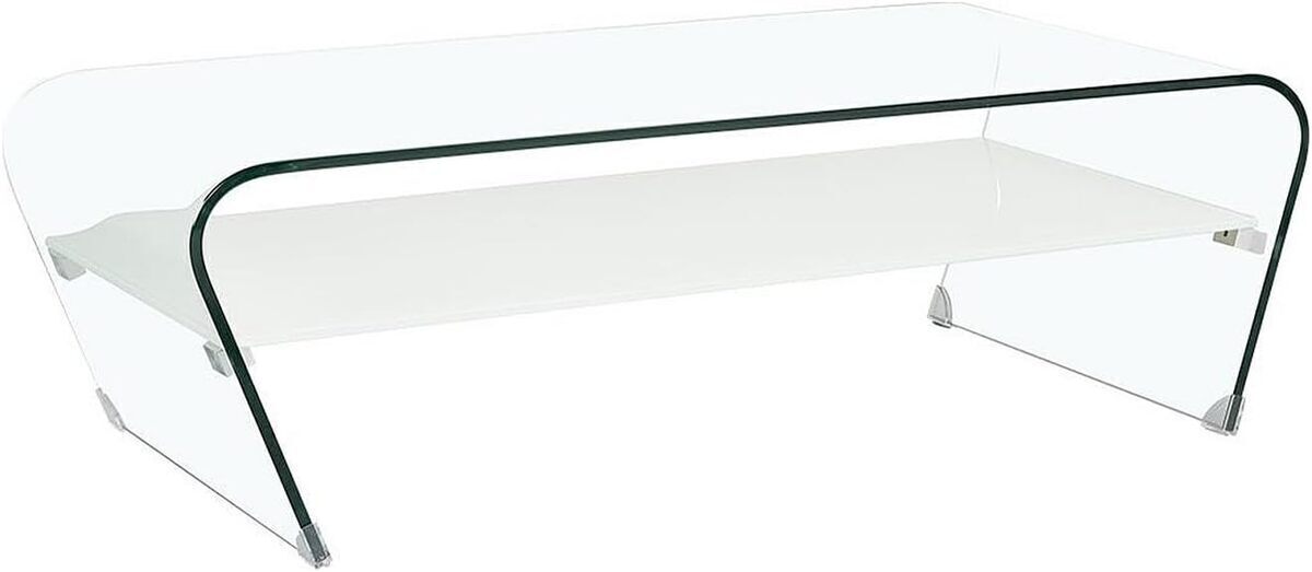Avis sur la table basse Kelly en verre trempé et laqué blanc de Vente-unique