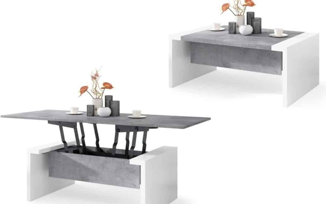 Test de la grande table basse All4All Cemento & Blanc 110x70 cm