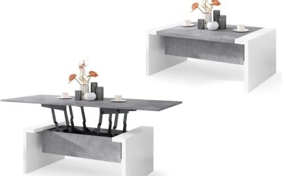 Test de la grande table basse All4All Cemento & Blanc 110×70 cm