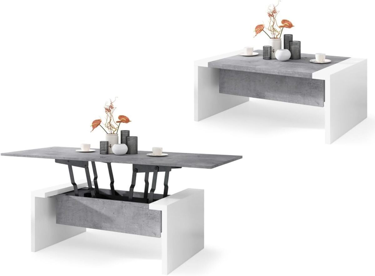 Test de la grande table basse All4All Cemento & Blanc 110x70 cm