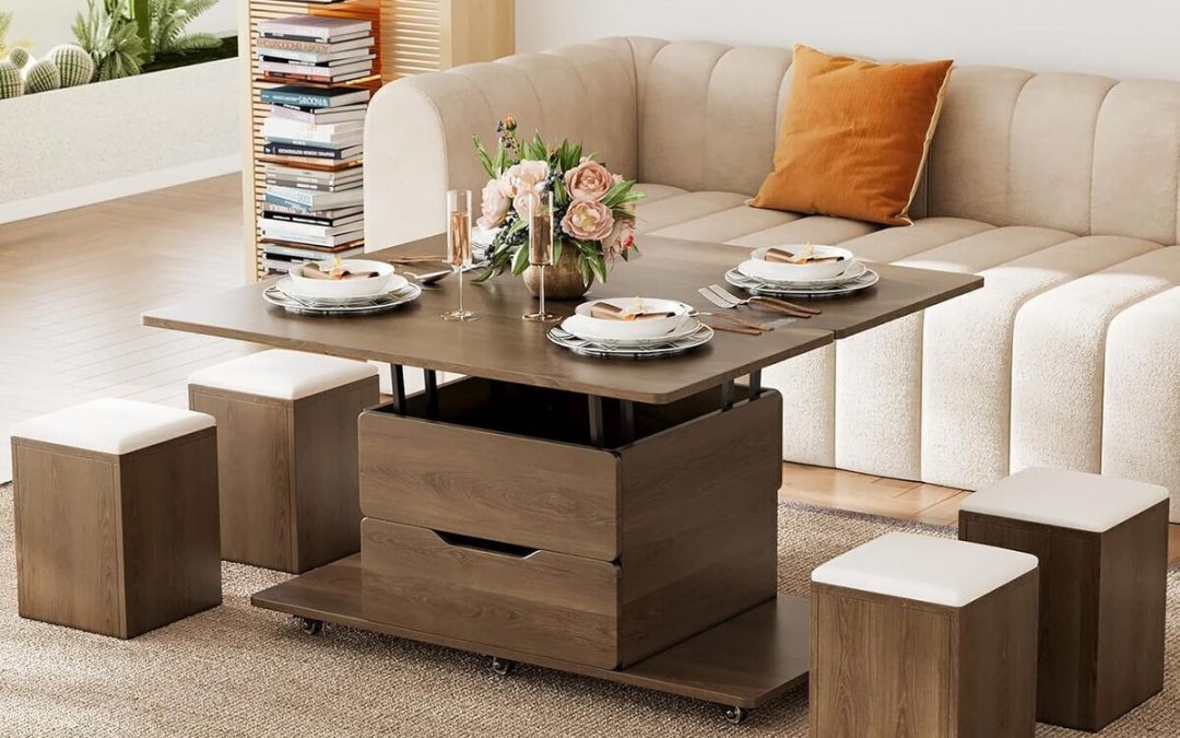 Test : table basse relevable Homary 4 chaises cachées