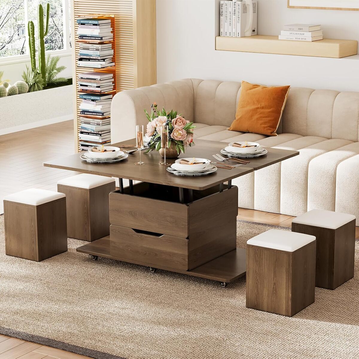 Test : table basse relevable Homary 4 chaises cachées