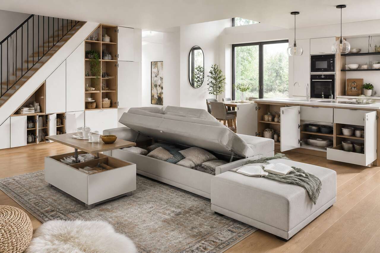 Gagner de la place avec des rangements malins et du mobilier multifonction