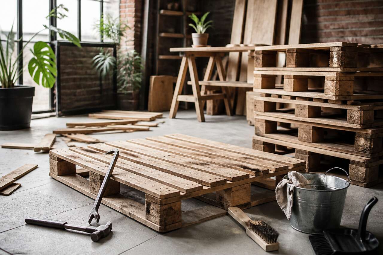 Pr&eacute;parer la palette: d&eacute;montage, nettoyage et finitions effet atelier