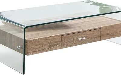 Avis : meubletmoi table basse Ice en verre trempé et bois MDF