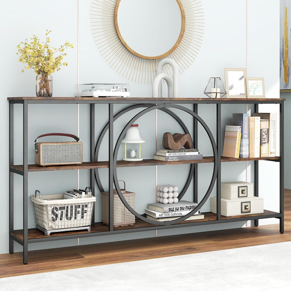 Test : table console industrielle Giantex, 3 niveaux