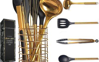 Avis sur l&rsquo;ensemble d&rsquo;ustensiles de cuisine noir et doré : élégance et modernité