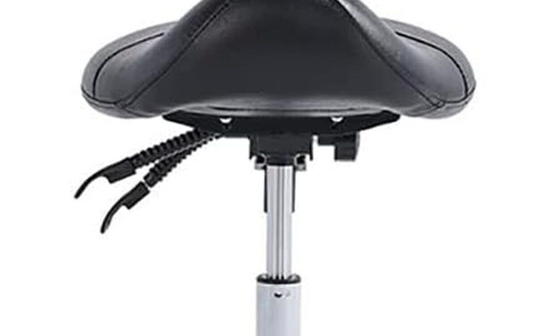 Test du tabouret de selle ergonomique avec dossier noir