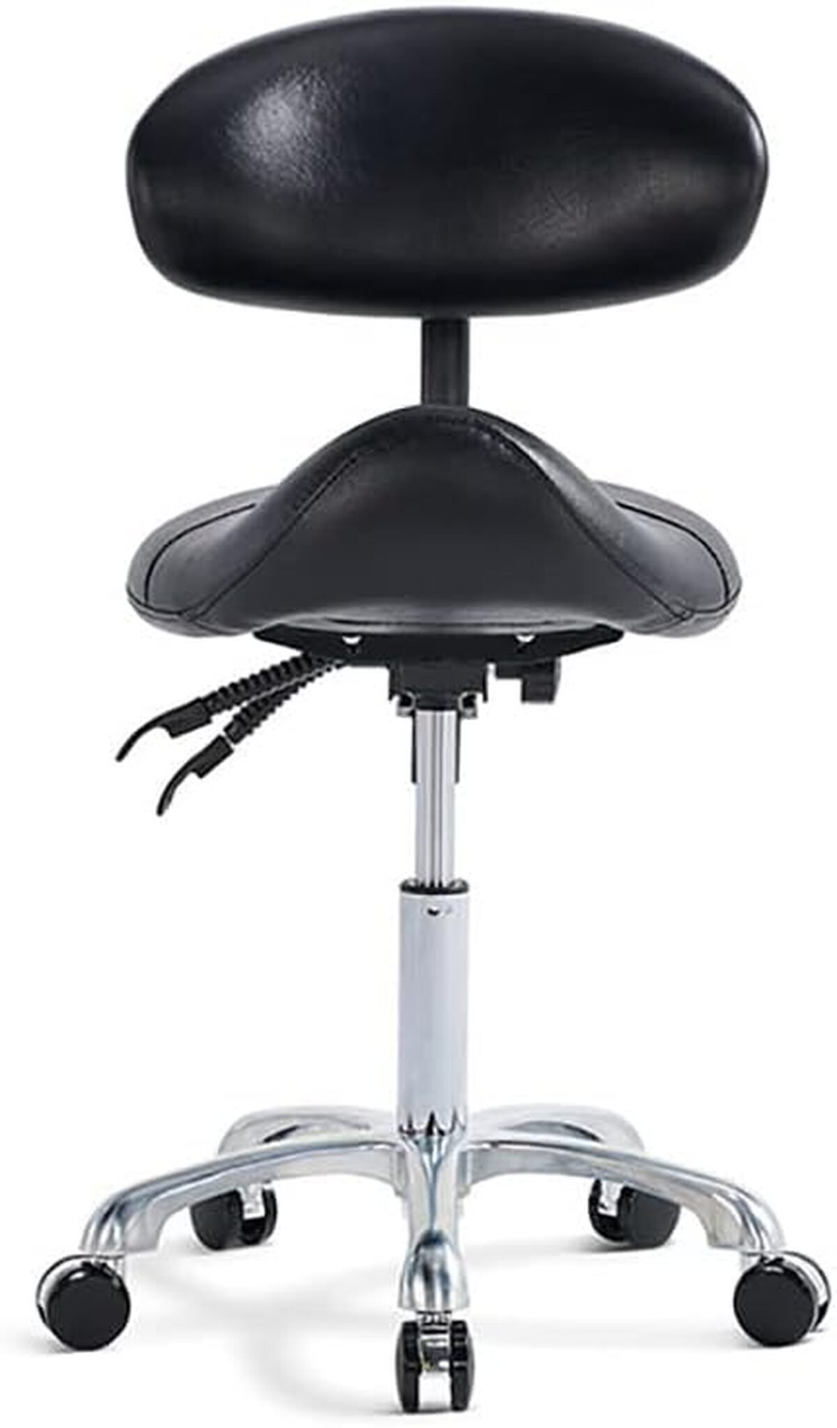 Test du tabouret de selle ergonomique avec dossier noir