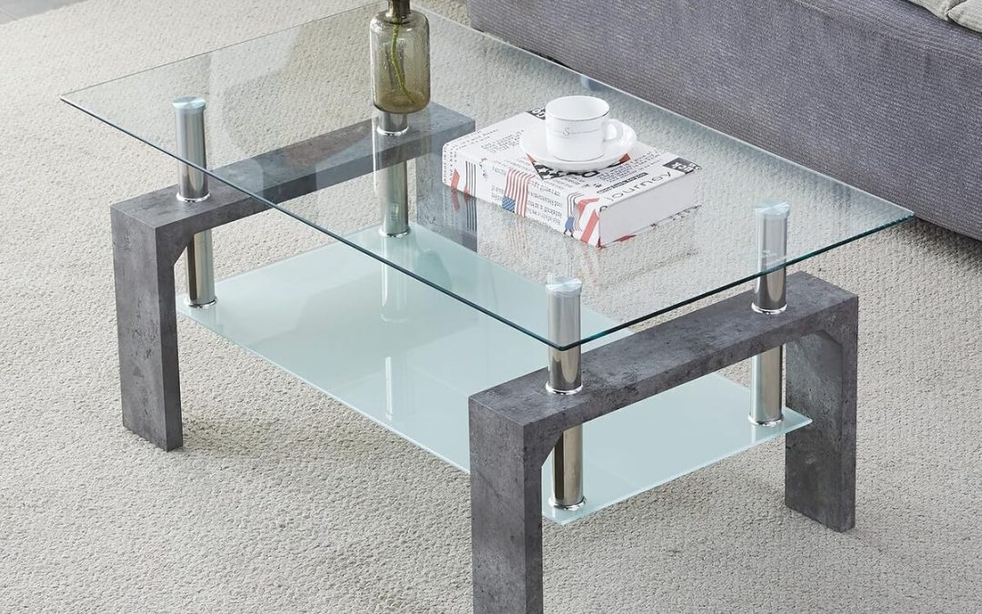 Test : table basse Kebynti, design marbre gris