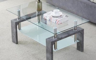 Test : table basse Kebynti, design marbre gris