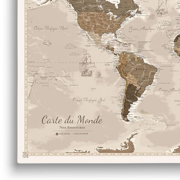 Découvrez notre test détaillé de la carte du monde en liège personnalisable design 4 FR (150x100cm) : caractéristiques, qualité et avis client.