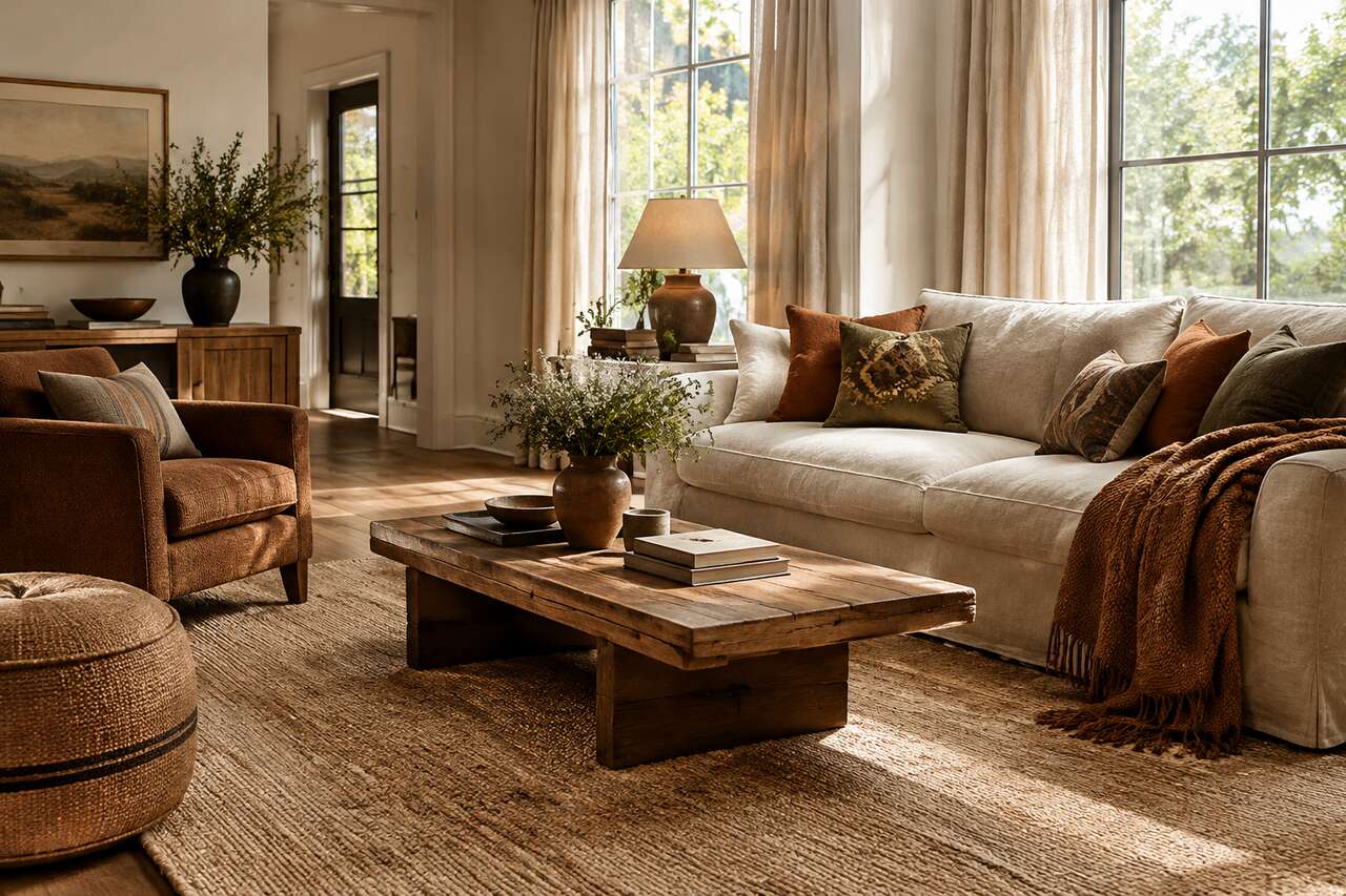 Réchauffer et unifier avec les textiles: tapis, rideaux, coussins Réchauffer et unifier avec les textiles: tapis, rideaux, coussins
